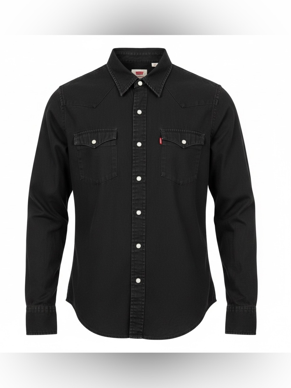 Levi’s Men’s Classic Western Standard Fit Pearl Snap Black Denim Shirt Size M